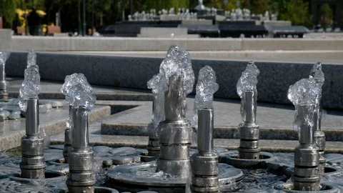Fountain water splash Stock Footage 123695301