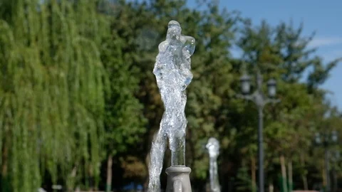 Fountain water splash Stock Footage 123697589