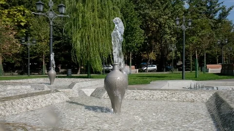 Fountain water splash Stock Footage 123698278