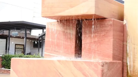 Fountain waterfall closeup Stock Footage 80175469