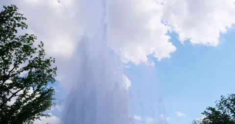 Fountain with waterfall in summer Stock Footage 226983913