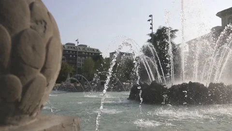 Fountain wide shot Stock Footage 104046595