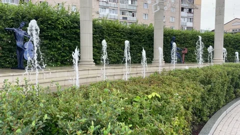Fountains in the city Stock Footage 202888863