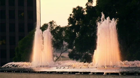 Fountains Downtown Stock Footage