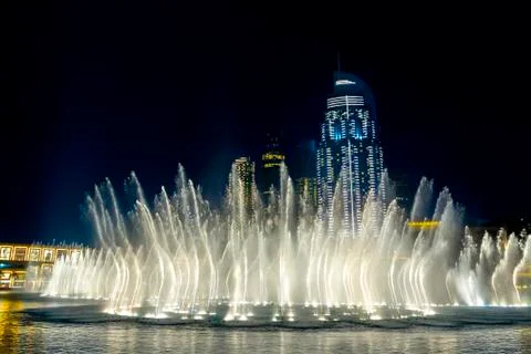 Fountains with light Stock Photos