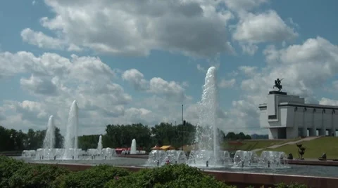 Fountains In The Park 3 Stock Footage 7130296