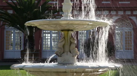 Fountains in the park Biebrich 2 Stock Footage 47544870