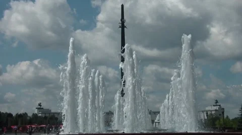 Fountains In The Park Stock Footage 7130299