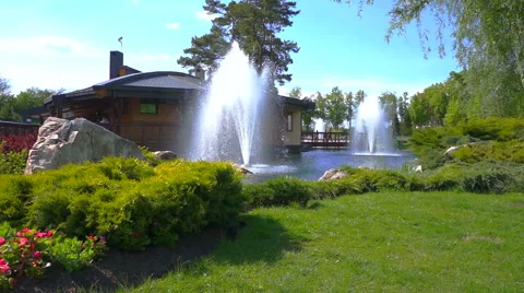 Fountains in the park Video stock 50878728