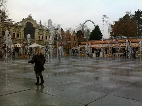 Fountains in plopsa 写真素材