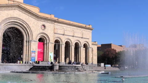 Fountains in Republic Square Stock Footage 260634788