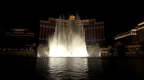 Fountains show in Las Vegas Stock Footage