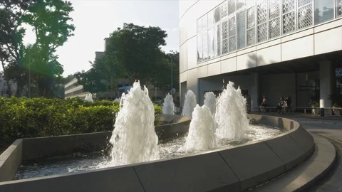Fountains on the street Stock Footage 85558830