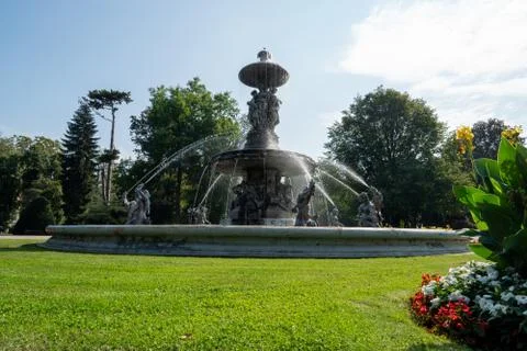 Fountains in sunlight Stock Photos