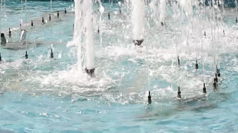 Fountains of water Stock Footage 7130871