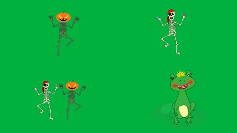 Four 2d characters yellow flower orange bug green plant red ladybug. Stock Footage 310122980