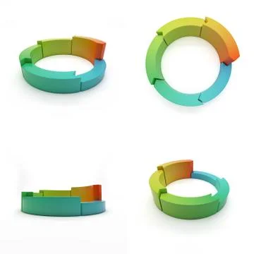 Four 3d circular banners with arrows. イラスト素材