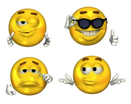 Four 3d Emoticons Stock Illustration
