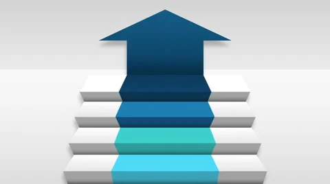 Four 3D stair step. arrow square intro title box diagram chart,presentation 2. 스톡 동영상 62682140