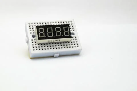 Four 7 segment modules embedded in a project board. This port is used by the  Stock Photos