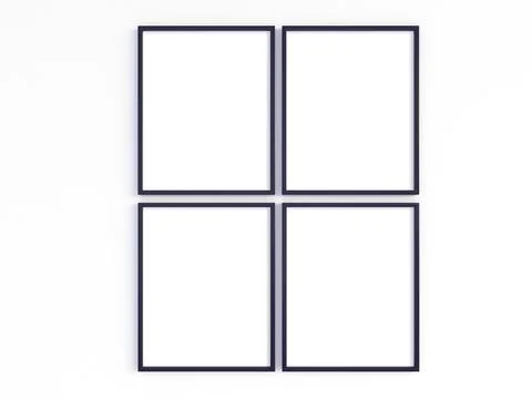 Four 8x10 thin black frames. Фото