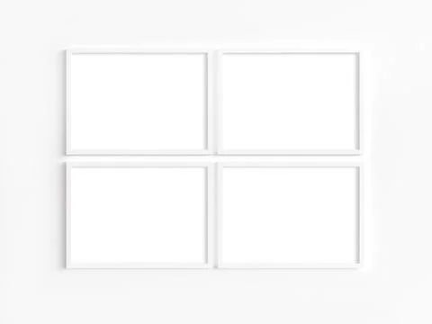 Four A4 white frames. 库存照片