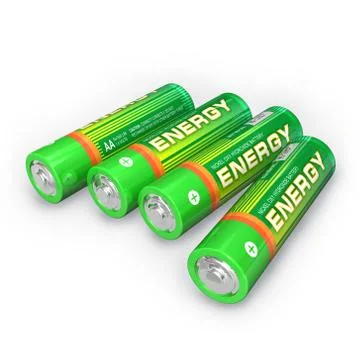 Four AA batteries Stock Illustration