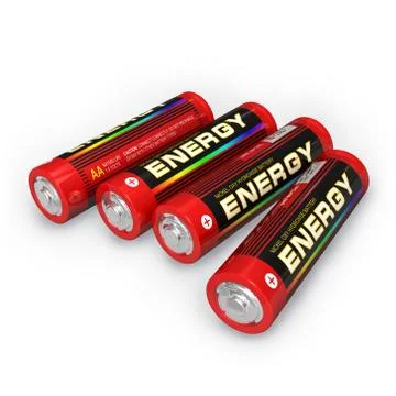 Four AA batteries Illustrazione stock