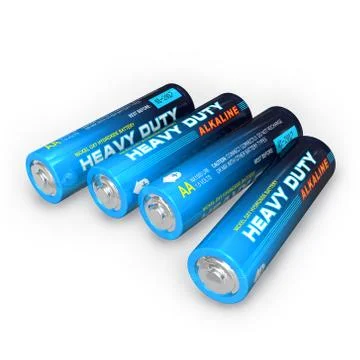 Four AA batteries Stock Illustration