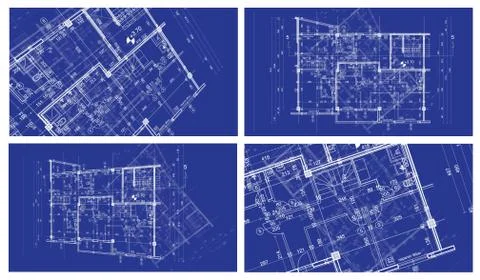 Four abstract architecture background Stock Illustration