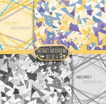 Four abstract background triangle set. Stock Illustration