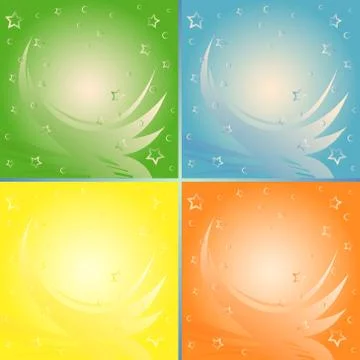 Four abstract backgrounds in different colors Stock Illustration
