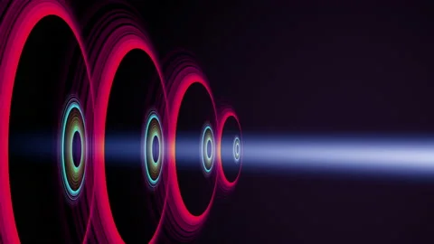 Four abstract pink wheels on dark blue background in 4k video. 库存影片 146945074