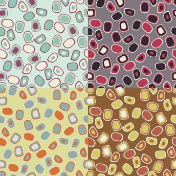 Four abstract seamless patterns Stock Illustration