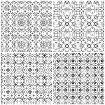 Four abstract seamless patterns Stock Illustration