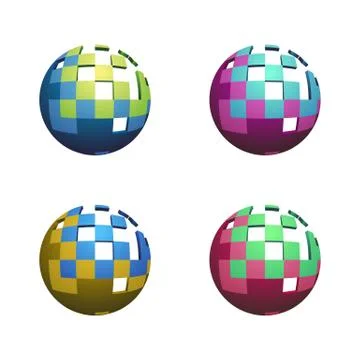 Four Abstract Spheres Stock Illustration