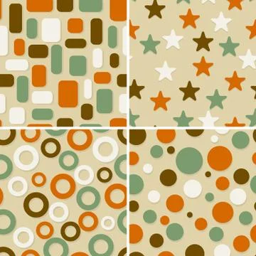 Four abstract vector seamless patterns Stock-Illustration