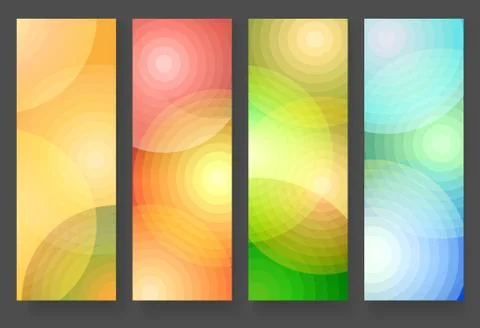 Four abstract vertical colorful banners Stock Illustration
