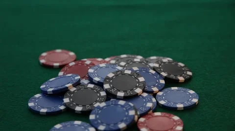 Four Aces being played on pile of poker chips. Stockbeeldmateriaal 59146223