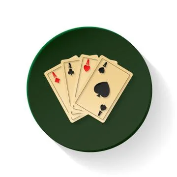Four aces colored flat icon Stock Illustration
