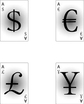 Four aces currency Stock Illustration