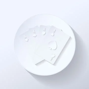 Four aces flat icon Stock Illustration