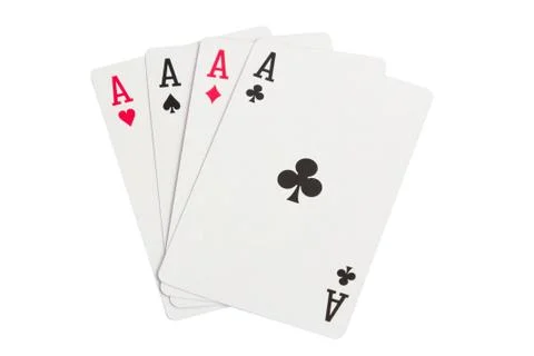 Four Aces isolated on white Stock Photos