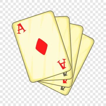 Four aces playing cards icon, cartoon style Stock Illustration