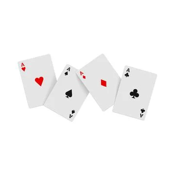 Four aces playing cards icon, realistic style Stock Illustration