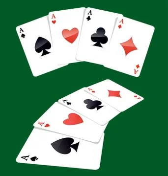 Four aces playing cards Stock Illustration