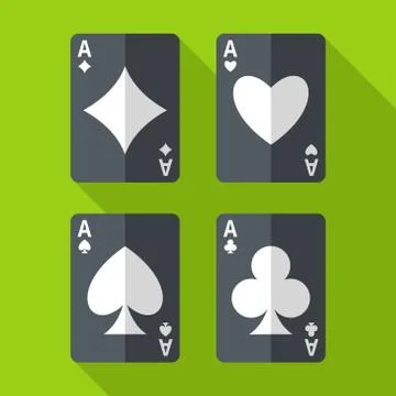 Four aces playing cards Stock Illustration
