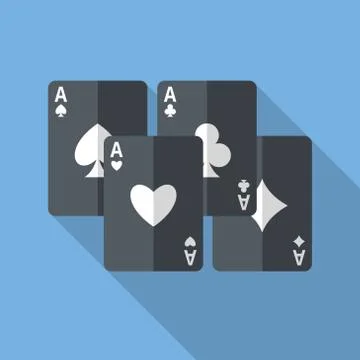 Four aces playing cards Stock Illustration