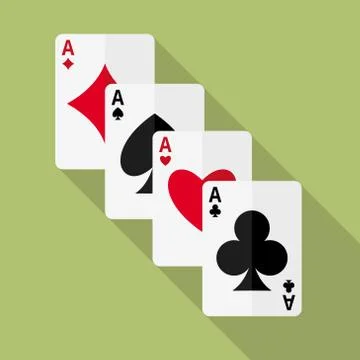 Four aces playing cards Stock Illustration