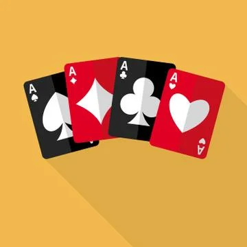 Four aces playing cards Stock Illustration